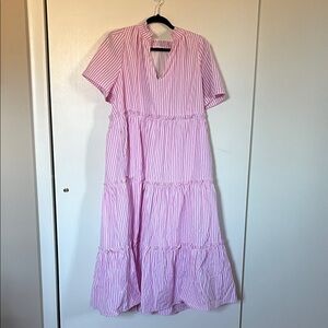 Chic Soul Pink and White Striped Blouse